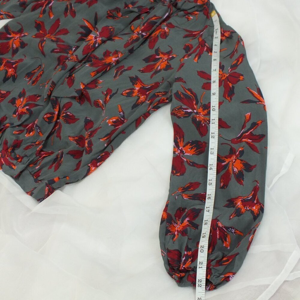 Madewell Cropped 100% Silk Floral Tie Top Size XS - Picture 8 of 13